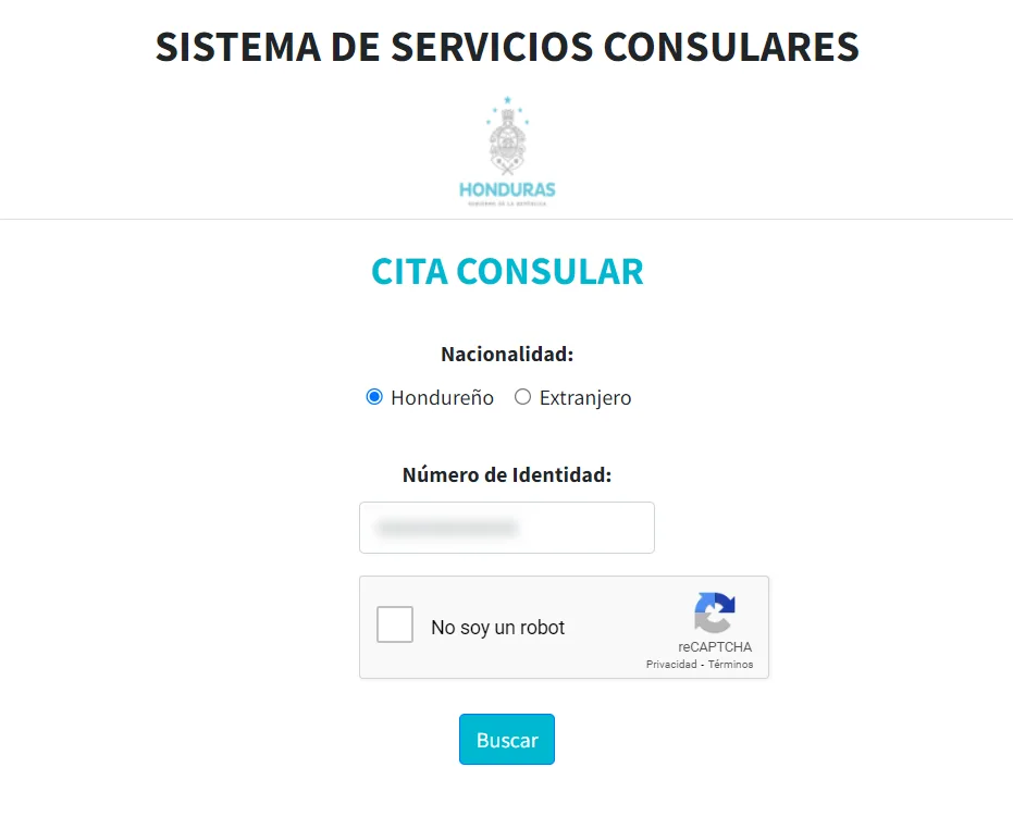 citas de consulado hondureño